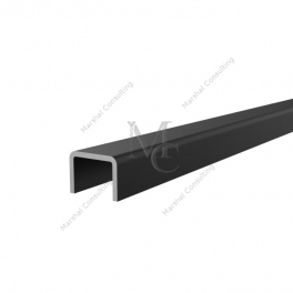 Profil czarny zabezpieczający krawędź szkła U 1007 AL 18x12x2mm